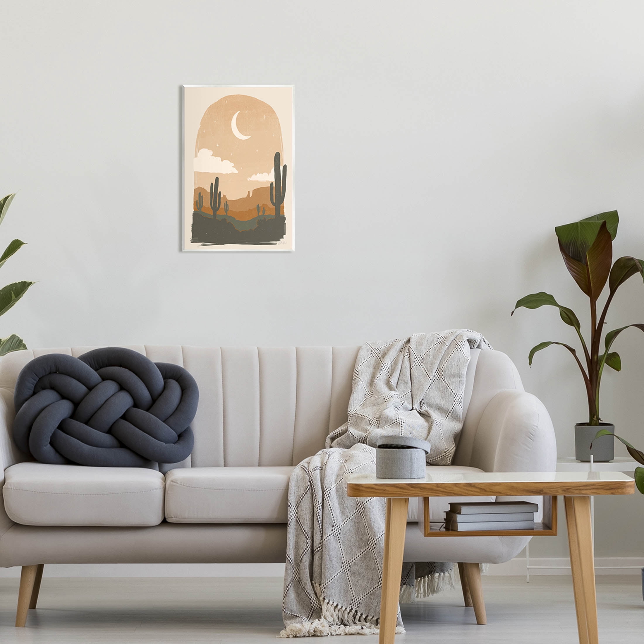 Stupell Industries Arid Desert Cactus Under Night Sky Graphic Art Unframed Art Print Wall Art, Design by Janelle Penner