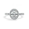 thumbnail image 2 of IGI Certified Lab Grown Diamond Engagement Ring | Center 8x6mm Oval Half Eternity Halo Solitaire Anniversary Wedding Rings For Women 14k Solid White Gold | F-G, VS-SI Quality (1.70 Ctw) Size-4.5, 2 of 6