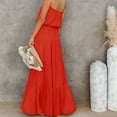 thumbnail image 5 of APEXFWDT Women’s Strapless Bandeau Summer Long Dress Off Shoulder Beach Maxi Dress Bohemian Backless Flowy A Line Long Maxi Dress, 5 of 6