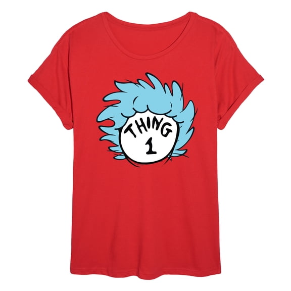 Dr. Seuss - Thing 1 - Juniors Oversized Graphic T-Shirt