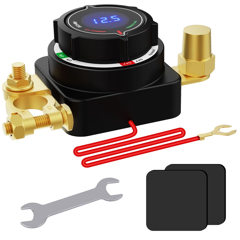 Zyutaosan Battery Disconnect Switch with Voltmeter, DC 5-80V On Off Kill Switch RV Marine