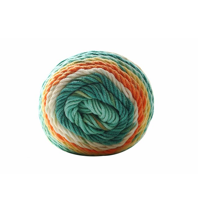Inteprter Segmento de hilo de algodón arcoíris de 115g teñido 5 hebras de hilo de algodón de leche DIY tejido a mano sofá cojín almohada hilo Tela de costura y artesanía Mar azul de Sangtian Inteprter HA001410-08