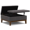 thumbnail image 6 of Simpli Home Dover 36 inch Wide Contemporary Square Lift Top Coffee Table Storage Ottoman in Slate Grey Polyester Linen, Assembled, 6 of 13
