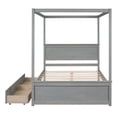 thumbnail image 5 of Aukfa Canopy Bed Frame with 2 Storage Drawers, 4-Post Full Platform Bed with Headboard for Adults Kids, Wood - Gray, 5 of 8