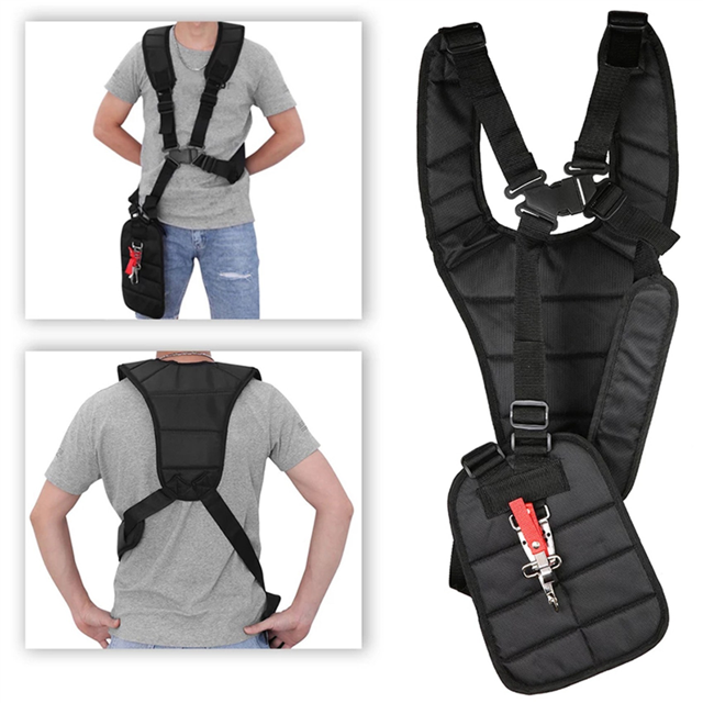 3X Double Trimmer Shoulder Harness Strap Belt Lawn Mower Grass String for Brush Cutter & Trimmer