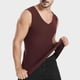 thumbnail image 1 of Camiseta sin mangas con cuello en V para hombre, color liso, sin costuras, con parche interior ajustable para temperatura cálida, blusa de poliéster para hombre., 1 of 6