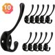 thumbnail image 2 of Percheros de pared, ganchos para perchero, para baño, cocina, 10 ganchos de pared negros + 20 tornillos, gancho de pared multifuncional, 2 of 8