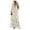 Beige, variant on Sales Vintage Bohemian Style Plus Size Maxi Dresses for Women V-Neck Solid Pom Pom Lace Tassel Layered Floor-Length Dress