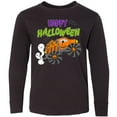 thumbnail image 3 of Inktastic Happy Halloween-monster Truck with Pumpkins, Bats, Cat,and Ghost Long Sleeve Youth T-Shirt, 3 of 5