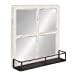 thumbnail image 2 of Kate and Laurel Jackson Distressed Wood Windowpane Mirror with Metal Shelf, White, 2 of 10