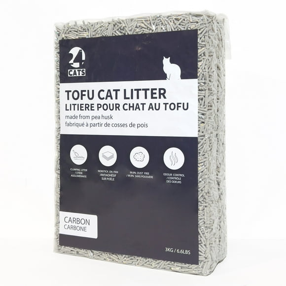 24 CATS Odor Control & Dust-free Bamboo Carbon Tofu Cat Litter, 6.6lbs Bag