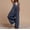 Dark Blue, variant on Womens Denim Jumpsuit Sleeveless Wide Leg Overalls Casual Loose Fit Summer V-Neck Tie Front Jean Romper, XL