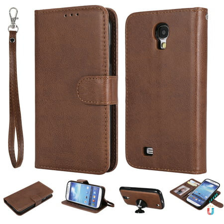 Galaxy S4 Case Wallet, S4 Case, Allytech Premium Leather Flip Case Cover & Card Slots Pocket, Wrist Design Detachable Slim Case for Samsung Galaxy S4 (S IV I9500) (Best S4 Wallet Case)
