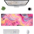 thumbnail image 3 of Large Marble Gaming Mouse Pad - Watercolor Marble Texture Extended Mouse Pad 31.5x11.8 Inch Modern Ink Art Laptop Keyboard Mousepad for Office and Home, 3 of 6