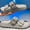Gray, variant on Men’s Lightweight Comfort Slides Double Buckle Slip-on Adjustable EVA Flat Sandals