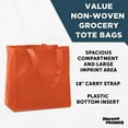 thumbnail image 3 of Reusable Cloth Grocery Shopping Tote Bags - 10 Pack - Foldable, Washable, Shopper Bag - Orange, 3 of 5