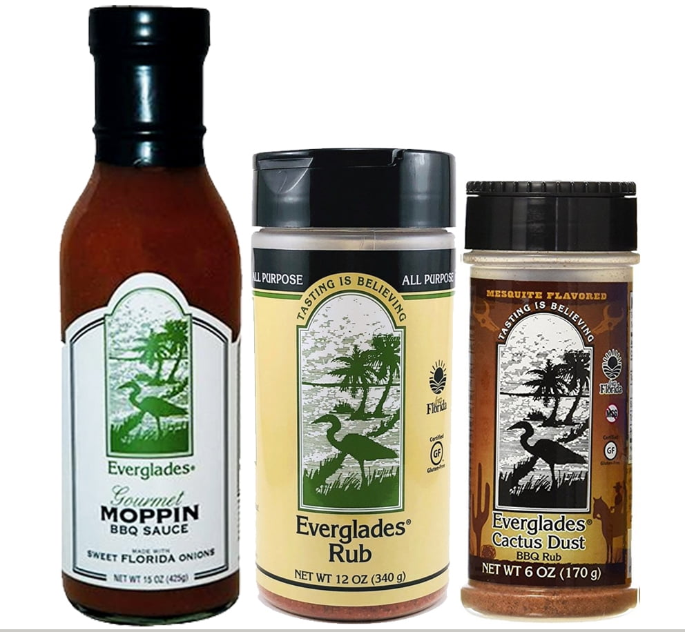Everglades Seasoning BBQ Pack Moppin Sauce All Purpose Barbecue Rub Cactus Dust