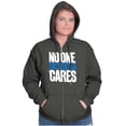 thumbnail image 4 of Funny Sarcasm No One Cares Youre Busy Zip Up Hoodie Men's Women's Brisco Brands 3X, 4 of 6