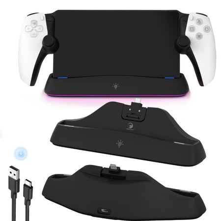 PS Portal Charging Dock ps Portal Charging Stand with On/Off RGB Light Mode and USB C Cable, Easy-to-swap Wide Magnetic Connector for