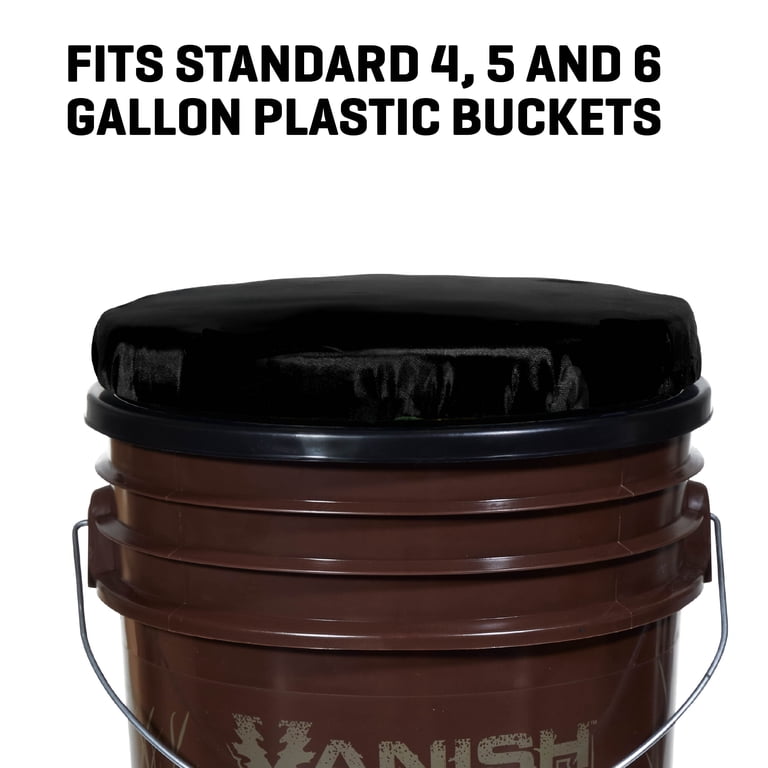 Allen Company Vanish Swivel Seat Bucket Lid - 360 Degree Padded Cushion - Black, Size: 4, 5, or 6 Gallon Buckets Allen Company Vanish Swivel Seat Bucket Lid - 360 Degree Padded Cushion - Black, Size: 4, 5, or 6 Gallon Buckets
