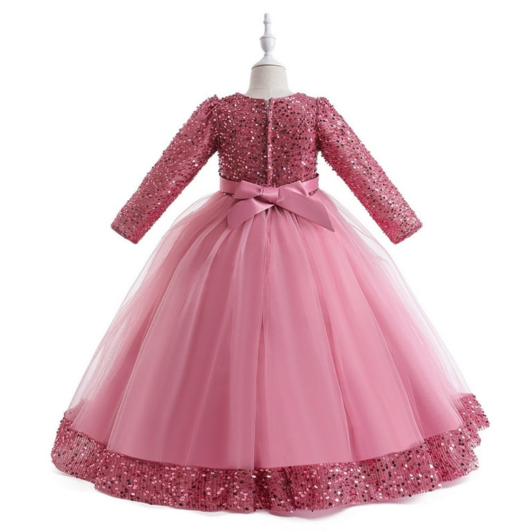 knee length dresses for ladies Red Lace Tulle Wedding Flower Girl Dress Christmas Party Dress, Belt 4T --- Chest = 23 inches/ Waist = 22 inches/ Hollow to Knee = 25 Inches