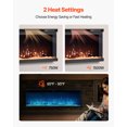 thumbnail image 4 of VEVOR 60 inch Electric Fireplace, Three-Sided Glass Wall Mounted Recessed Fire Place with Remote Control, Timer, 1500W, Adjustable Flame Color Brightness,Overheat Protection, for Living Room,Bedroom, 4 of 9