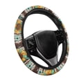 thumbnail image 6 of Uorisanigo Boho 15 Inch Car Wheel Cover for Women Sunflower Car Steering Wheel Protector for Winter Breathable Fuzzy Steering Wheel Cover with Elastic Edge Novelty Car Decor Gift for Mom, 6 of 8