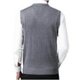 thumbnail image 3 of Wancir Mens V-Neck Knitted Sweater Vest Solid Plain Sleeveless Pullover Knitwear, 3 of 8