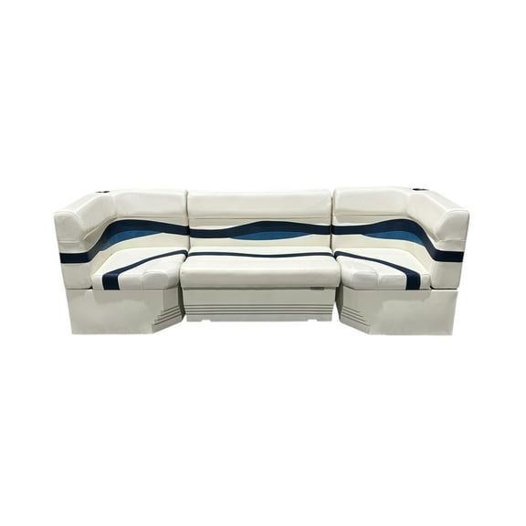 Horizon Manufacturing Elite Pontoon Furniture Set 6 PC Elite 008 White/Navy/Blue