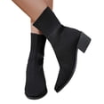 thumbnail image 7 of Wovix Ankle Boots for Women Dressy Comfy Knit Sock Booties Pointed Toe Heel on Elastic Spring Fall Booties Daily Black 36, 7 of 7