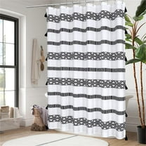 Black and White Bohemian Shower Curtain Waterproof 210*180 Black and white Bohemian shower curtain A H