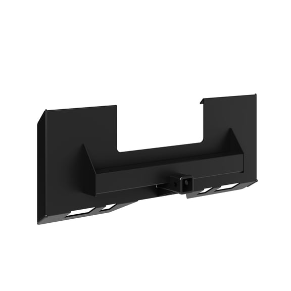1/4 in Universal Skid Steer Mount Plate, with 2 in Cutout Trailer Hitch Receiver, 3000 LB Weight Capacity, Quick Attach Mount Plate Steel, Black
