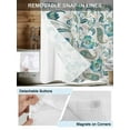 thumbnail image 3 of No Hook Cloth Fabric Shower Curtain with Snap in Liner, Teal Paisley Floral Waterproof Shower Curtains Set with See Through Top Window, Boho Ethnic Tribe Traditional Bath Curtains Shower 72"x72", 3 of 6