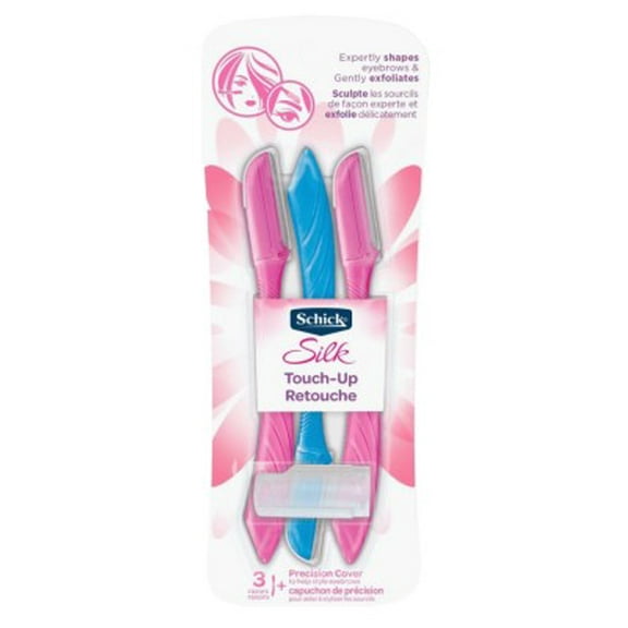 Schick Womens Silk Touch-Up Eyebrow Razor 3 Count (Pack of 3)
