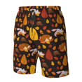 thumbnail image 4 of Logiee Autumn Forest Small Animals Lazy Print Mens Swim Trunks Quick Dry Board Shorts,Breathable Hawaii Beach Shorts Swimwear Bathing Suits-X-Large, 4 of 6