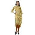 thumbnail image 4 of Moomaya Cotton Knee Length Kurta Summer Printed Roll Up Sleeves Kurtis For Women, 4 of 7