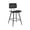 Black, variant on Carolayne 24.8" Counter Height Bar Stools Set of 4, Upholstered Barstools with Curved Back & Metal Legs, Black