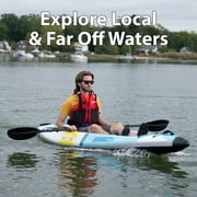 Sea Eagle EZLITE10 Inflatable Kayak - Ultralight, All Woven, Drop Stitch, Rigid, High Performance, 10 Solo Inflatable Kayak- Pro Package