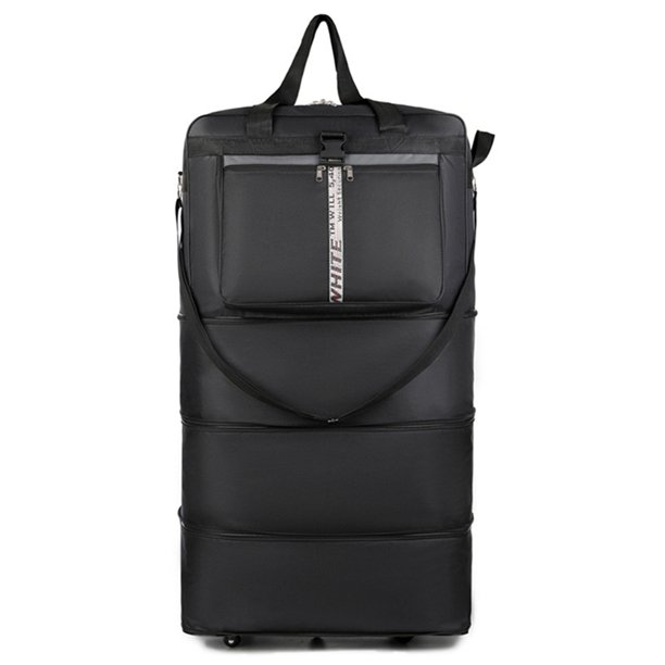 Guardurnaity Maletas escalables, bolsas de lona de gran capacidad, impermeables, con cremalleras, ideales para hombres y mujeres que viajan en Envolturas para manijas de equipaje negro