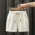 thumbnail image 2 of ibuvkizy 2-14 Years Athletic Shorts for Teen Girls!Children's Summer Cotton Casual Sports Shorts with Pocket Shorts White, 2 of 7