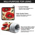 thumbnail image 7 of Red Flower Butterflies Kitchen Oven Mitt and Pot Holder Sets 2 Pcs for Baking, Cooking and Grilling, Heat Resistant Up To 392 °F, 7 of 7