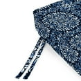 thumbnail image 5 of Jordan Manufacturing 47" x 17" Dresden Midnight Navy Damask Rectangular Outdoor Settee Swing Bench Cushion with Ties and Welt, 5 of 9