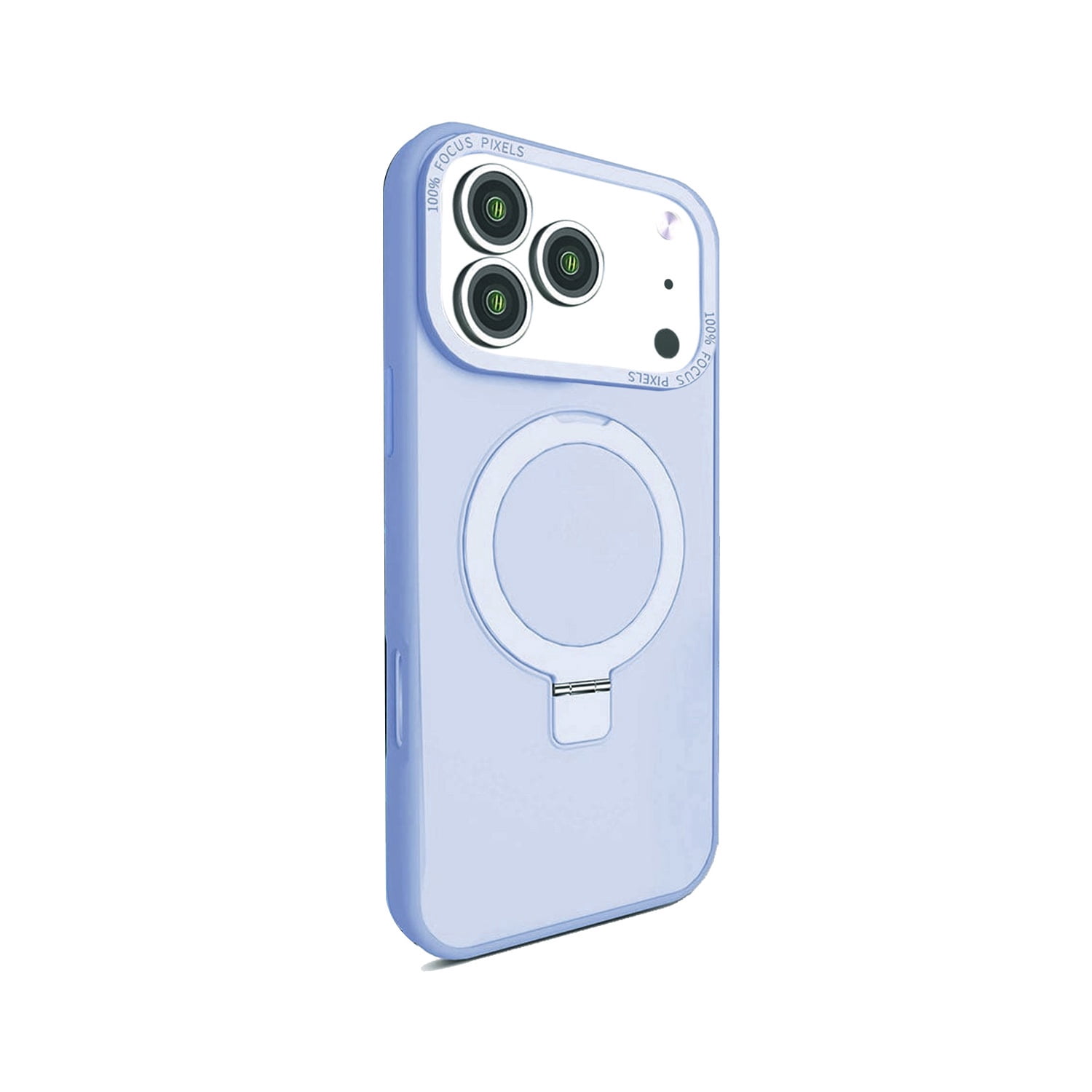 Carbon Fiber Magnetic Ring Kickstand Case for iPhone 17 Pro Max - Blue