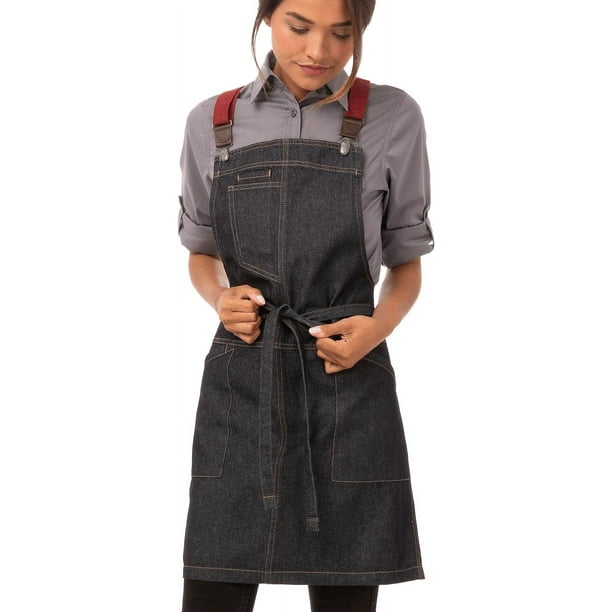 Chef Works Unisex Berkeley Short Bib Apron One Size Indigo