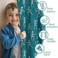 thumbnail image 3 of Blackout Kids Curtains,Teal Dancing Skeleton Pattern Childrens Insulated Curtains Set Of 2,Bedroom Essentials,Toddler Room Decor 52"x84", 3 of 5