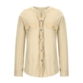 thumbnail image 3 of Womens Waffle Knit Shacket Boyfriend Shirt Jacket Button Down Blouse Loose Fit Long Sleeve Tops, 3 of 5