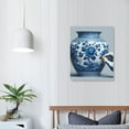 thumbnail image 4 of Nawypu Classic Chinese Style Canvas Wall Art Chinese Style Chinoiserie Blue And White Porcelain Vase Farmhouse Wall Decorations for Pub Bedroom Dining Room Kitchen Bathroom Canvas Paintings, 4 of 5
