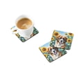 thumbnail image 2 of Saint Bernard in Sunflowers Foam Coasters 3.5 in x 3.5 in, 2 of 5