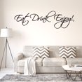 thumbnail image 1 of Pegatina de pared de PVC removible de Unique Bargains para comer, beber y disfrutar, decoraciones de arte DIY para la decoración de oficinas en casa, 1 of 7