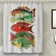 thumbnail image 3 of Fish Shower Curtain Colorful Tropical Fishes Species Bath Curtain, Ocean Bathroom Decor Polyester Fabric, 3 of 10
